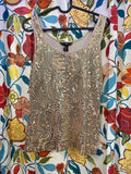 Y2k h&m mesh gold sequin top