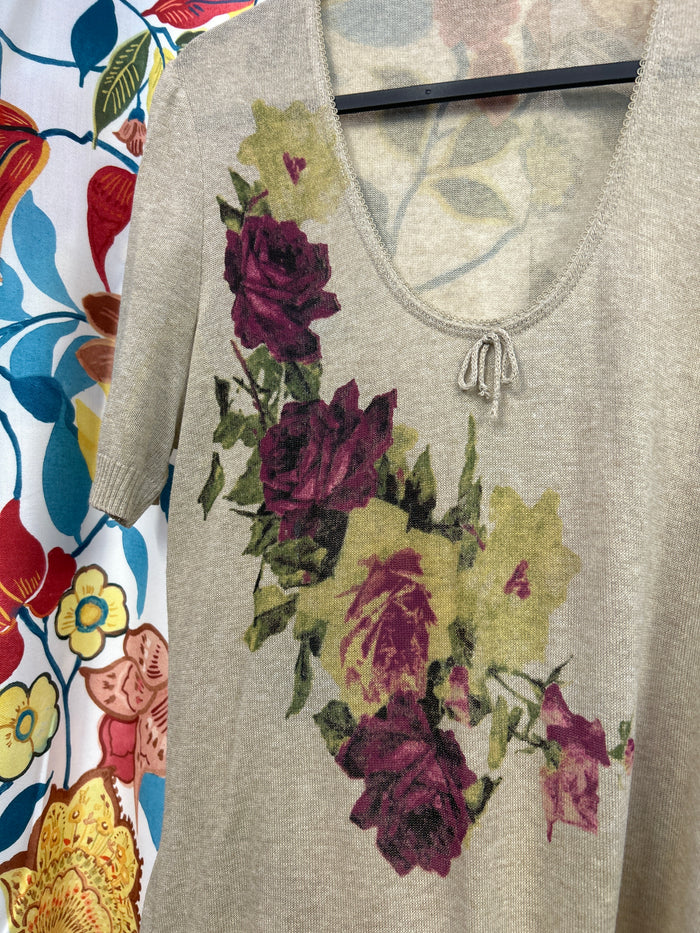 Y2k 'philos' mesh flower top