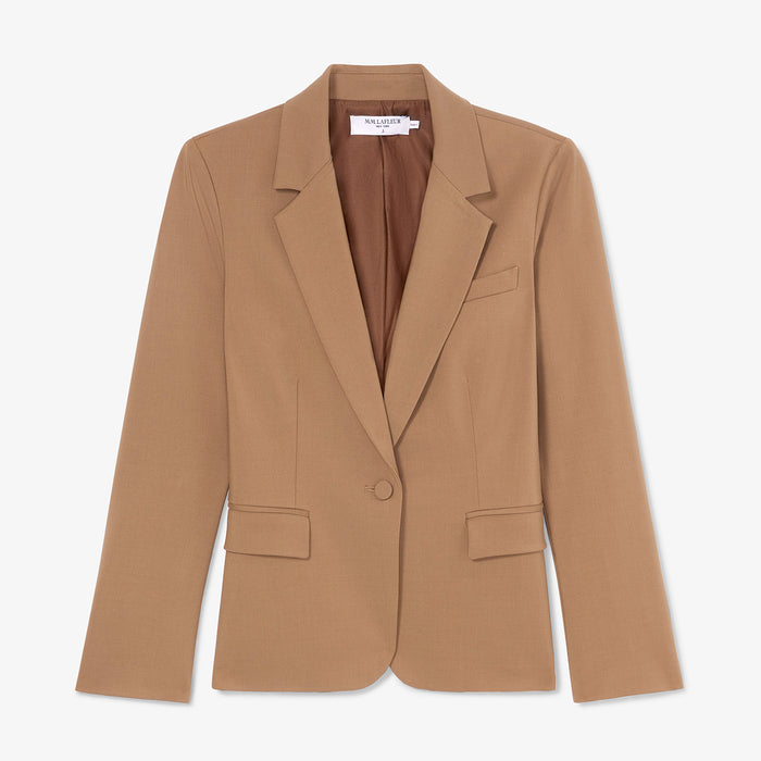 packshot image of the yiyan petite blazer in camel