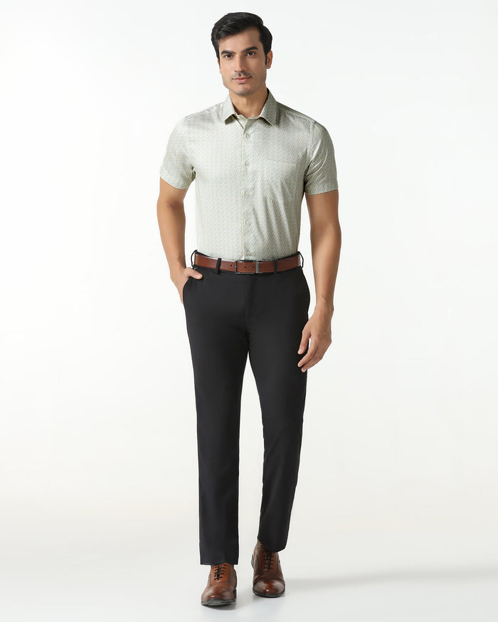 Yellow Half Sleeve Printed Shirt - Nicole