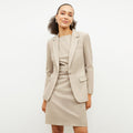 Front image of a woman wearing the Yiyan Blazer in Natural Melange | Lead