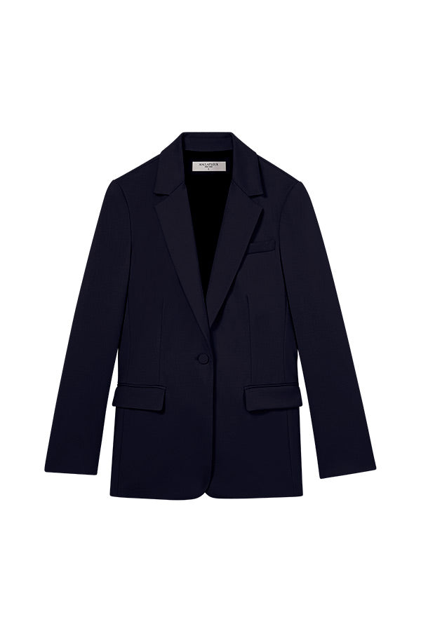 still image of the yiyan blazer in galaxy blue | Still | Exclude