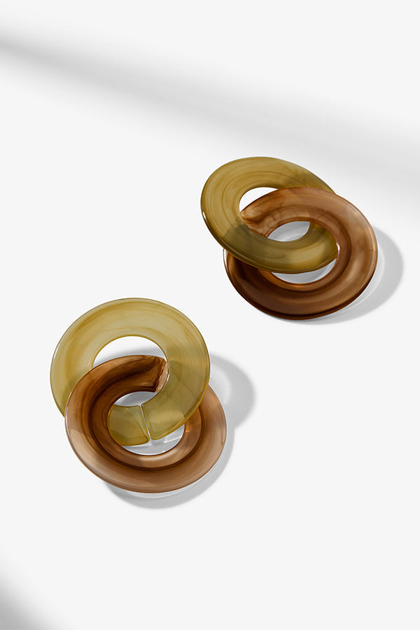 Packshot image of the Yuna Earrings in Brown Multi | Grid | Still | Exclude