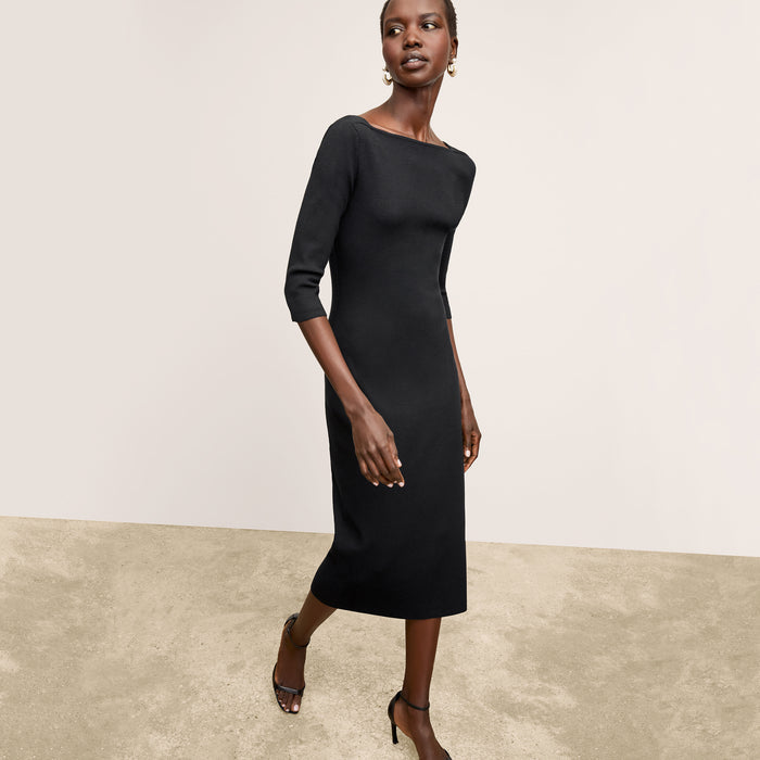 Front image of a woman wearing the Zana Dress in Black | Lead