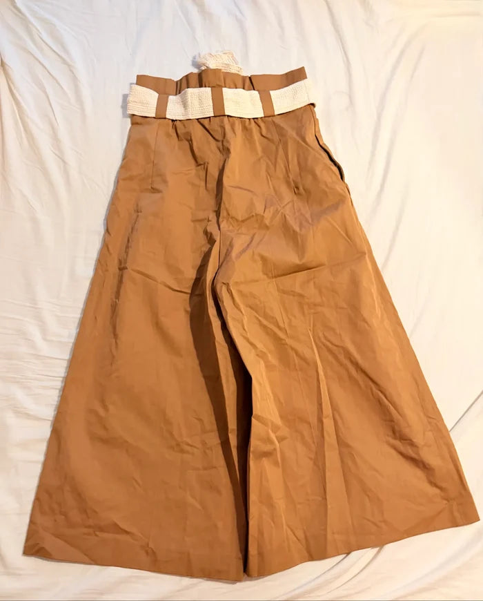 Zara Brown Paperbag Waist-byxor NWT