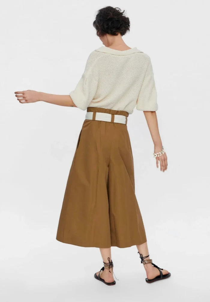 Zara Brown Paperbag Waist-byxor NWT