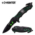 Zombie Bio Hazard Apocalypse Survivor Rescue Knife - Green ZB-160GN