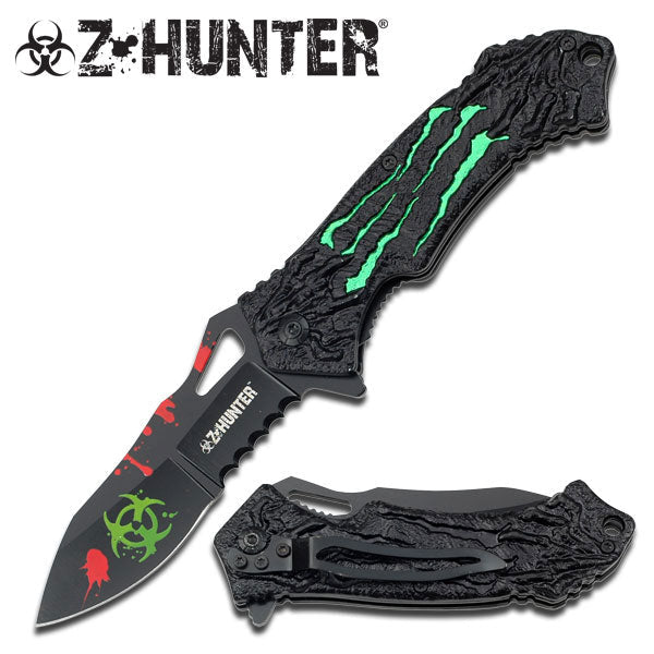 Zombie Hunter Bio Hazard Monster Claw A/O Knife - Green ZB040GN