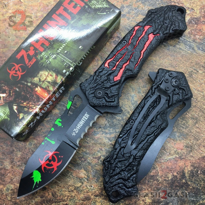 Zombie Hunter Bio Hazard Monster Claw A/O Knife - Red ZB-040RD