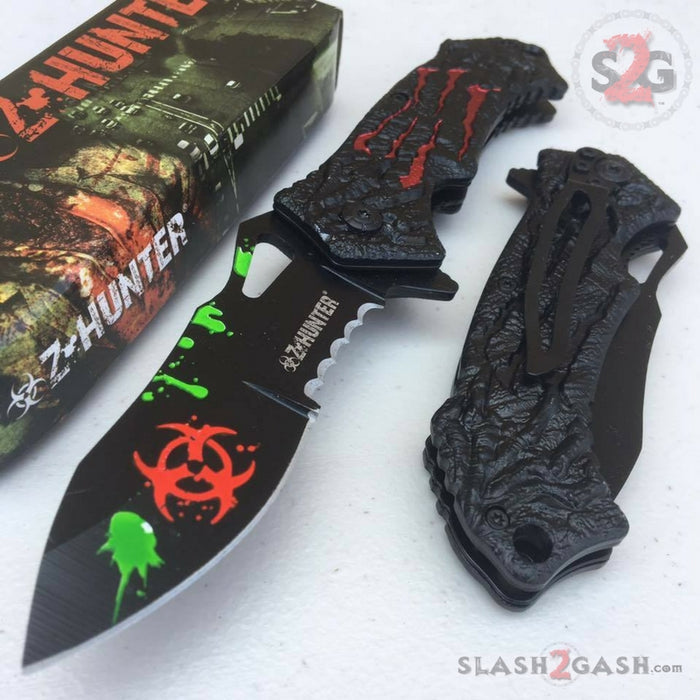 Zombie Hunter Bio Hazard Monster Claw A/O Knife - Red ZB-040RD