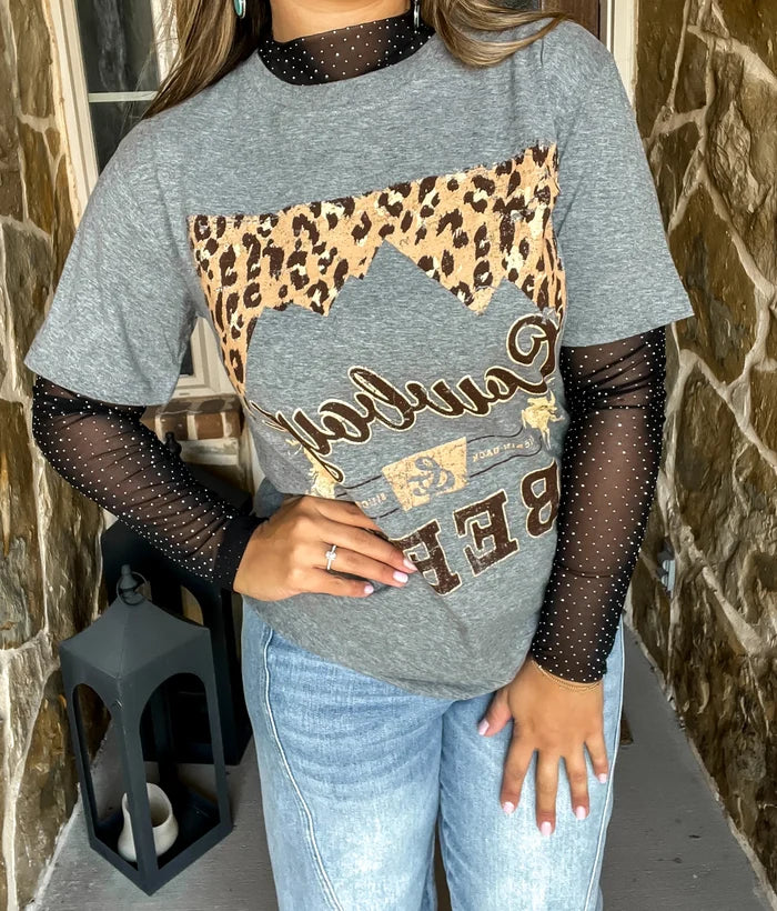 Zutter Rhinestone Mesh Top