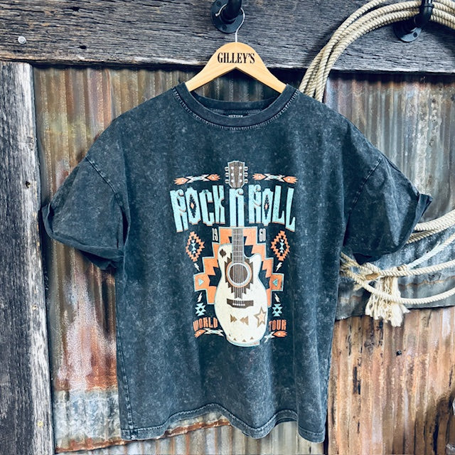 Zutter Rock and Roll Guitar Aztec Graphic Tee